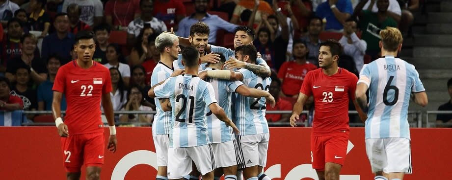 Argentina put six goals past Singapore in friendly romp