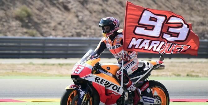 Marquez wins as injured Rossi takes fifth
