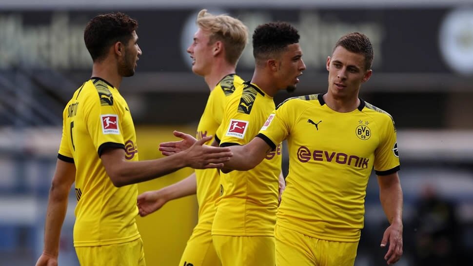 Sancho hits hat-trick as Dortmund thump Paderborn